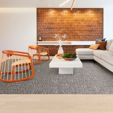 Third Space 312 carpet tile with Northern Grain LVT in corporate lobby image number 1