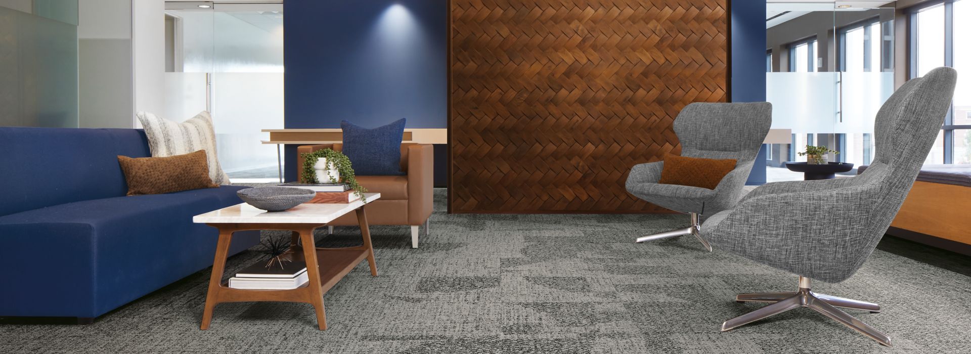 Interface Third Space 301, 302, and 303 carpet tile in lobby