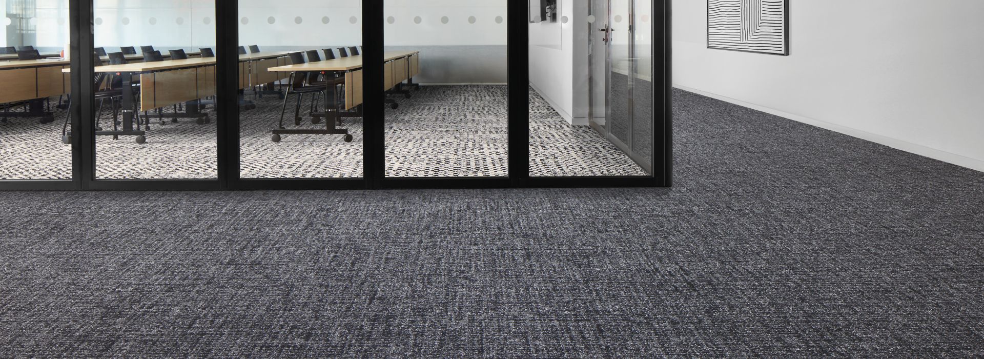 Interface Third Space 301 and Flor Check It Out carpet tile in open office