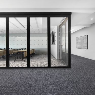 Interface Third Space 301 and Flor Check It Out carpet tile in open office