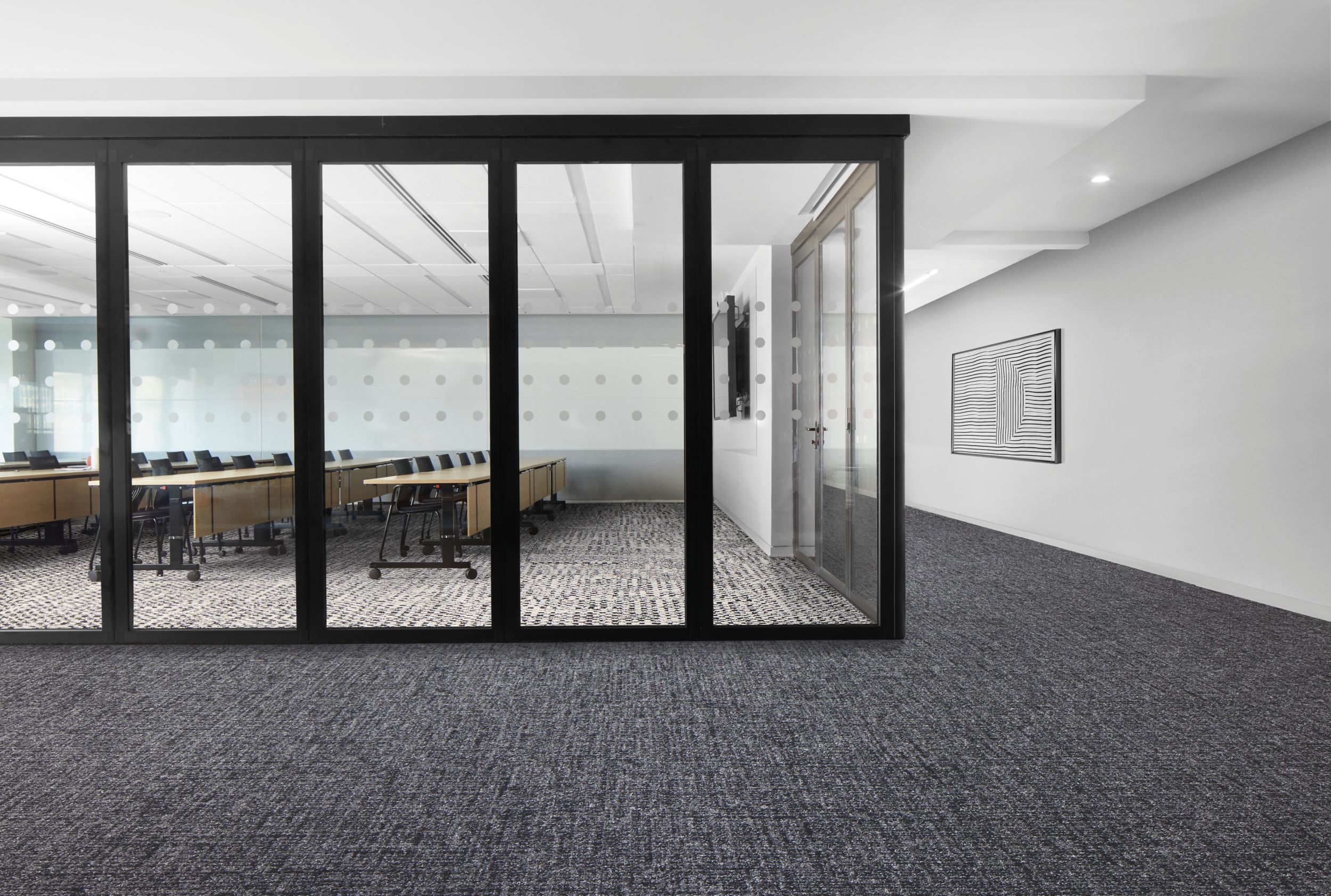 Interface Third Space 301 and FLOR Check It Out carpet tile in open office image number 1