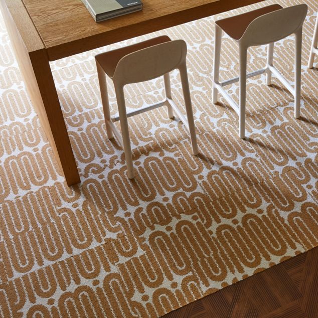 FLOR Go With The Flow carpet tile in corporate showroom workspace
