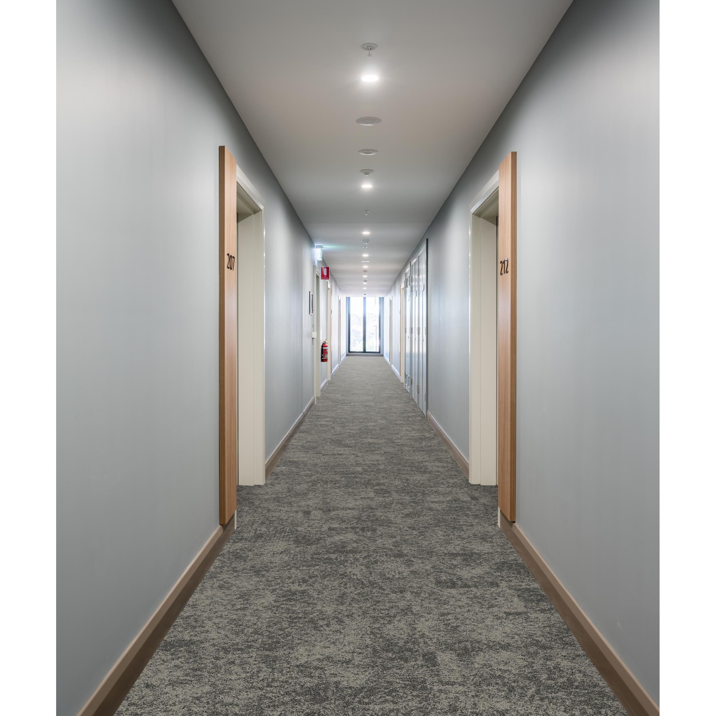 Interface Two to Tango carpet tile in senior living corridor image number 2