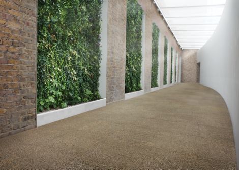 Interface UR301 carpet tile in corridor with living wall image number 7