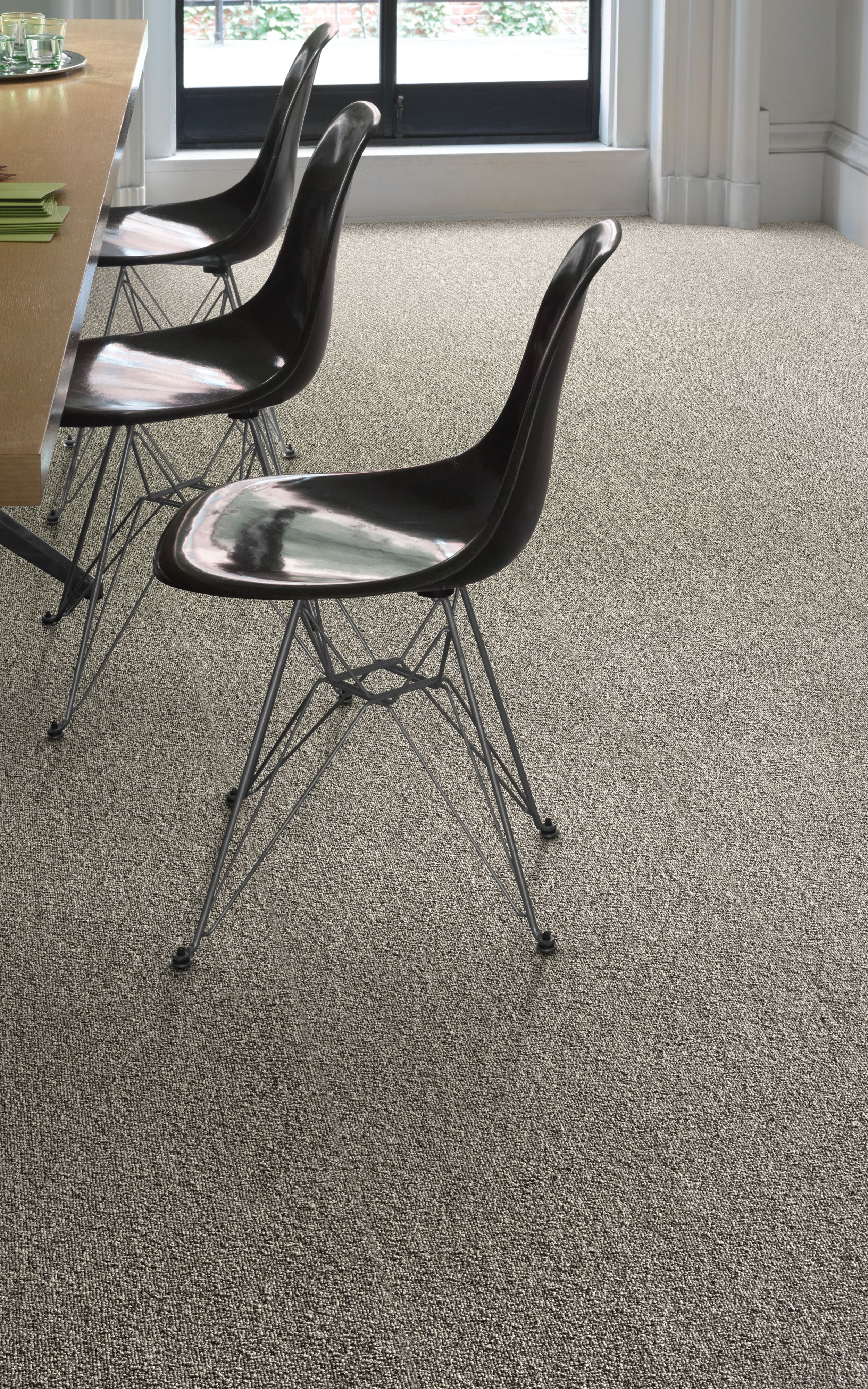 Interface UR302 carpet tile in close up with chairs image number 1