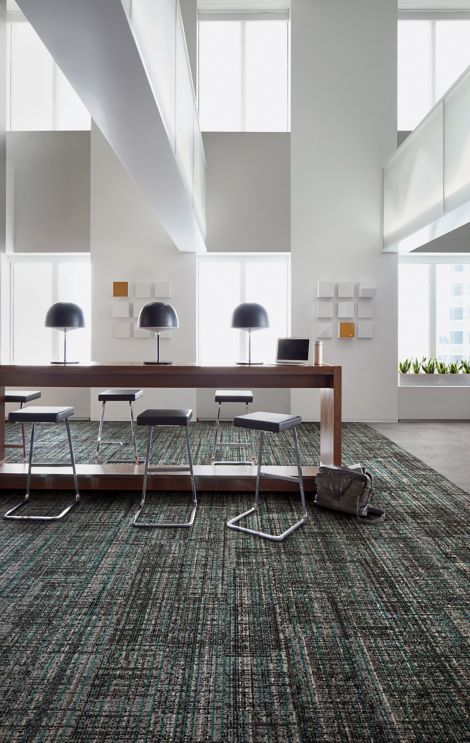 Interface Upload carpet tile and Textured Stones LVT in common area with bar and stools image number 4