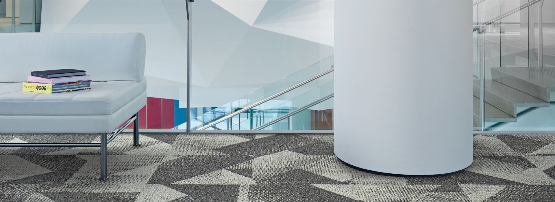 Interface Upward Bound carpet tile in office common area