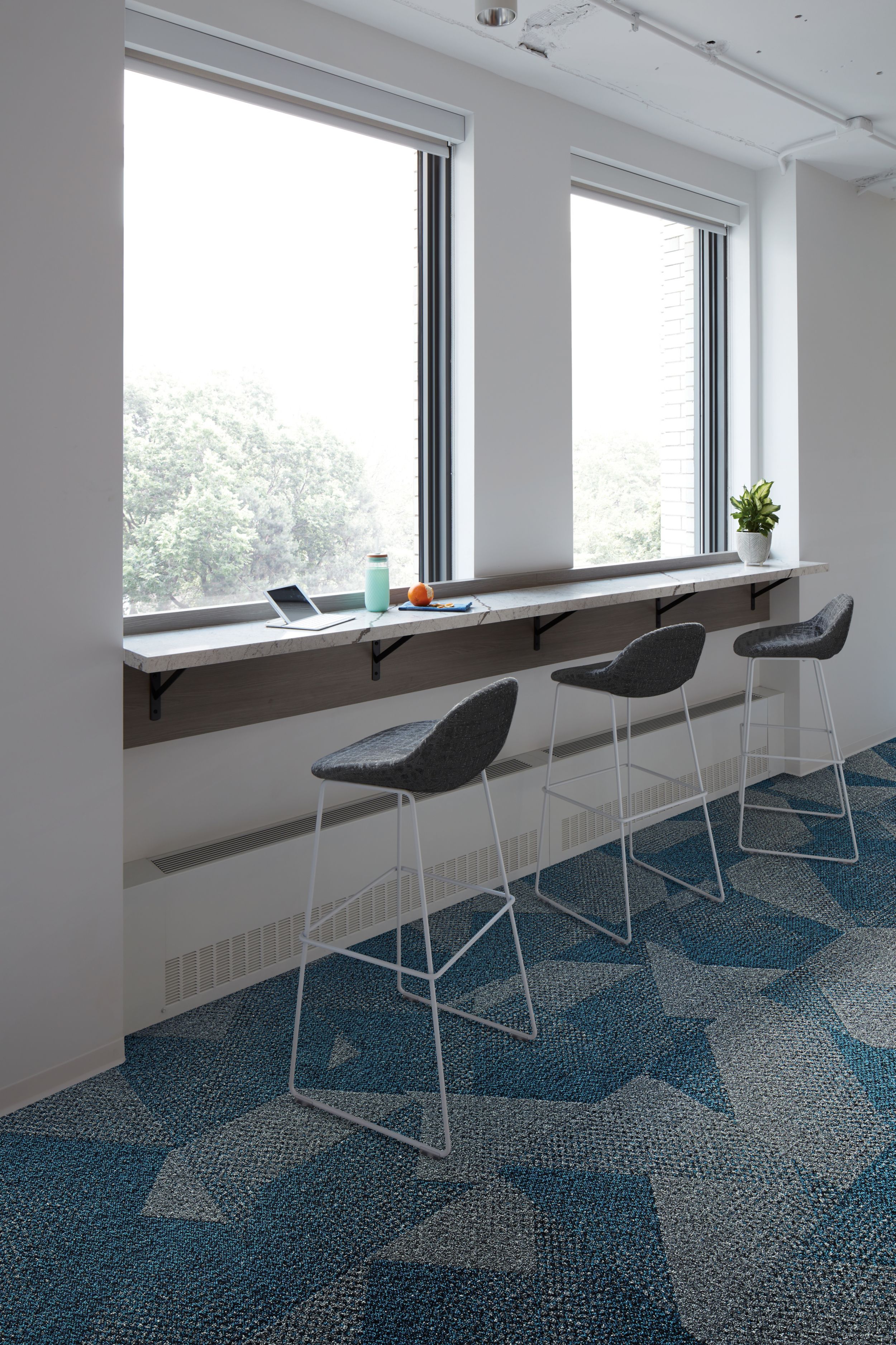 Interface Upward Bound carpet tile in bar area with stools and window image number 1