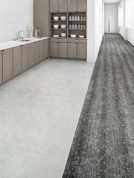 Interface Veiled Brushwork carpet tile and Textured Stones LVT in office break area imagen número 3