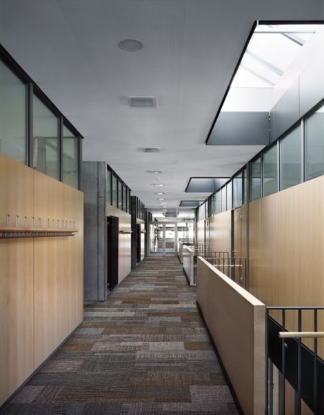 Interface Verticals plank carpet tile in office sky light area with wood paneling imagen número 5