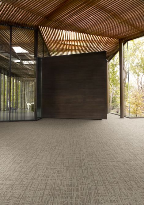 Interface WE153 plank carpet tile in open lobby area image number 2
