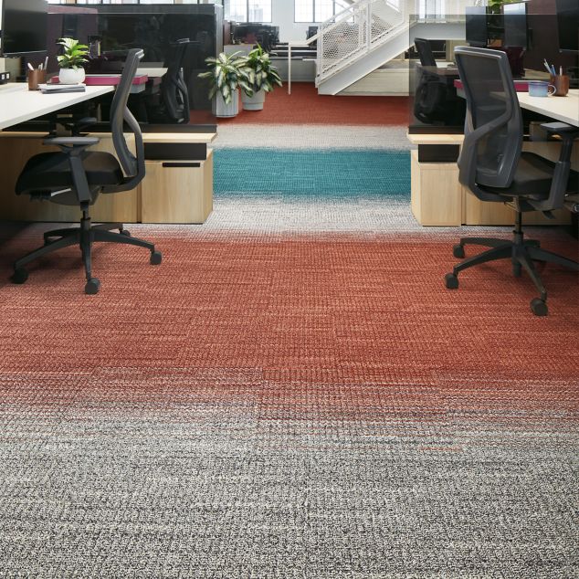 Interface WG100 and WG200 carpet tile in open office