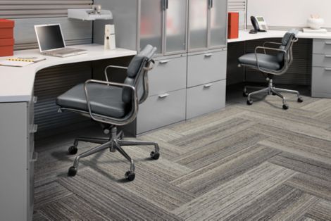 Interface Walk the Plank plank carpet tile in office cubicle 