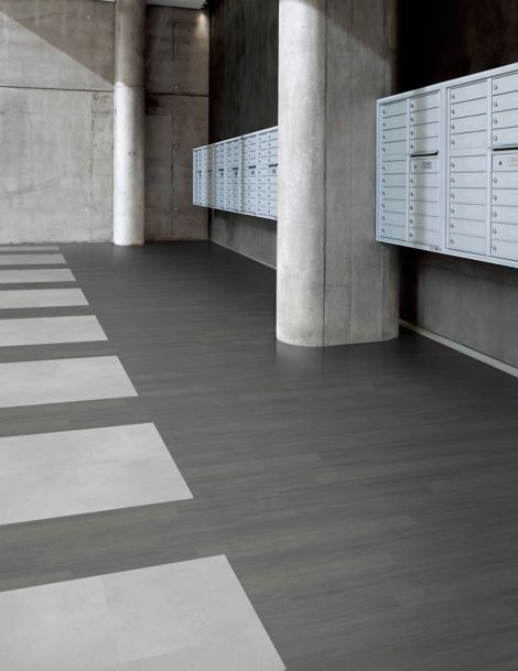 Interface Steady Stride Concretes and Steady Stride Woodgrains LVT in mail room imagen número 10
