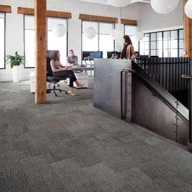 Interface Zen Stitch plank carpet tile in open office setting image number 1
