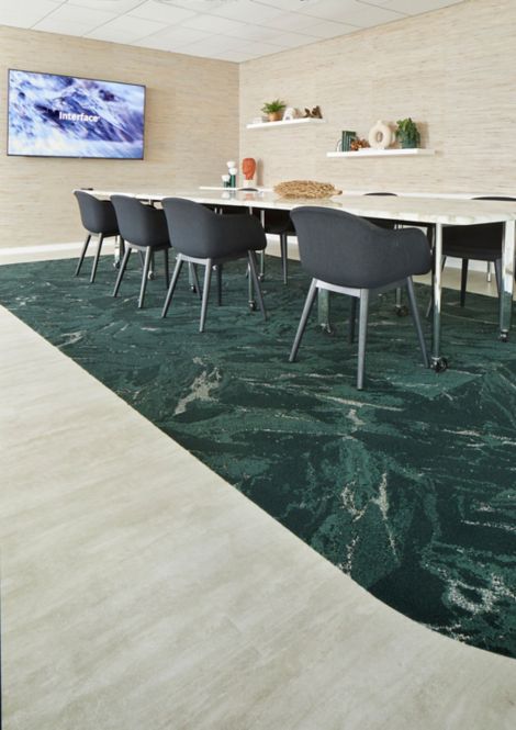 FLOR Zera carpet tile in conference room with Interface logo image number 3