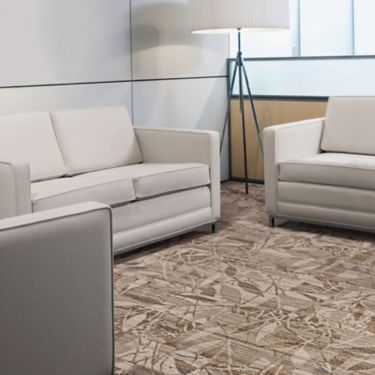 Interface Broadleaf carpet tile in waiting area