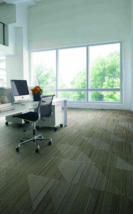 Interface Detours Ahead carpet tile in private office area