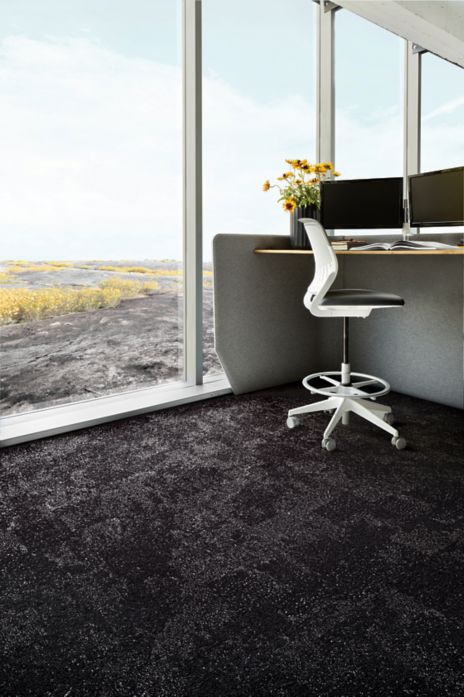 Interface Flat Rock carpet tile with desk