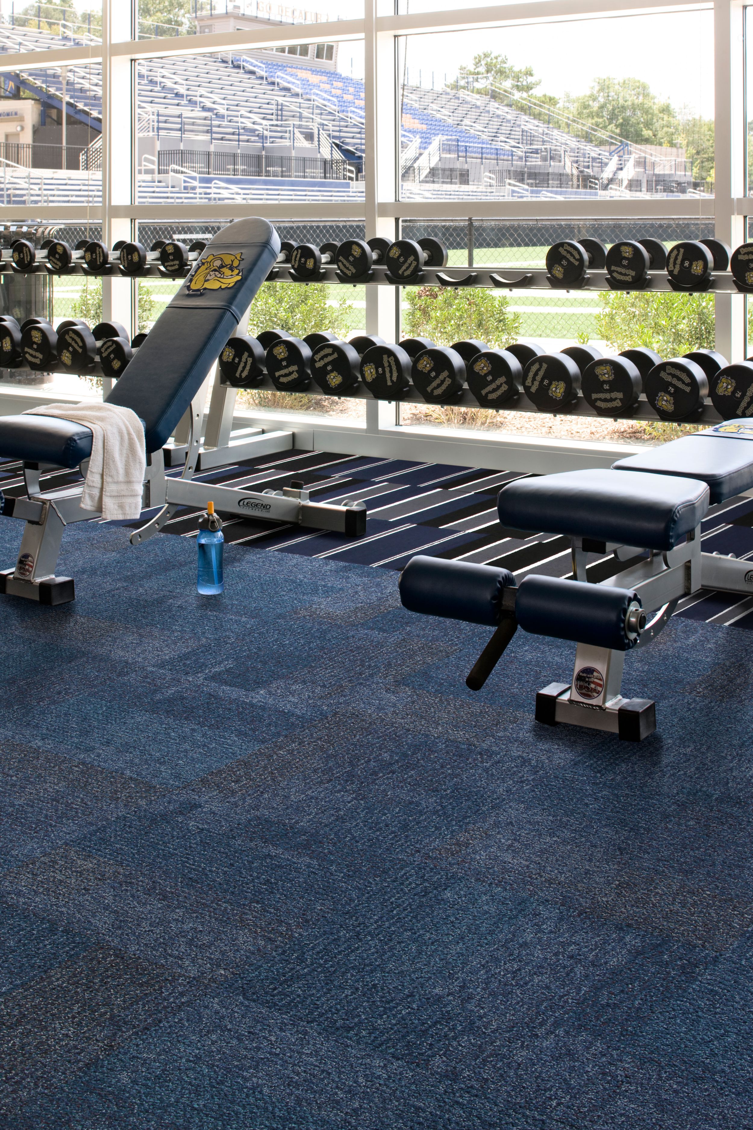 Interface Cubic carpet tile in weight room of gym image number 6