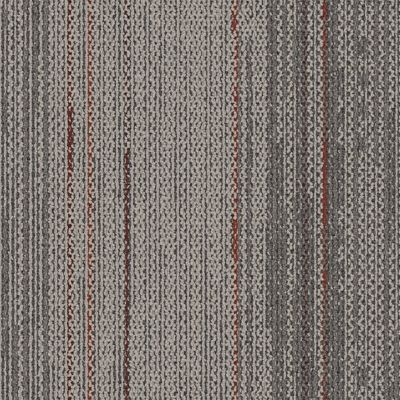 Line Leader Carpet Tile in Rust