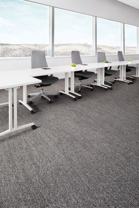 Interface Mantle Rock plank carpet tile in meeting room with white table image number 5