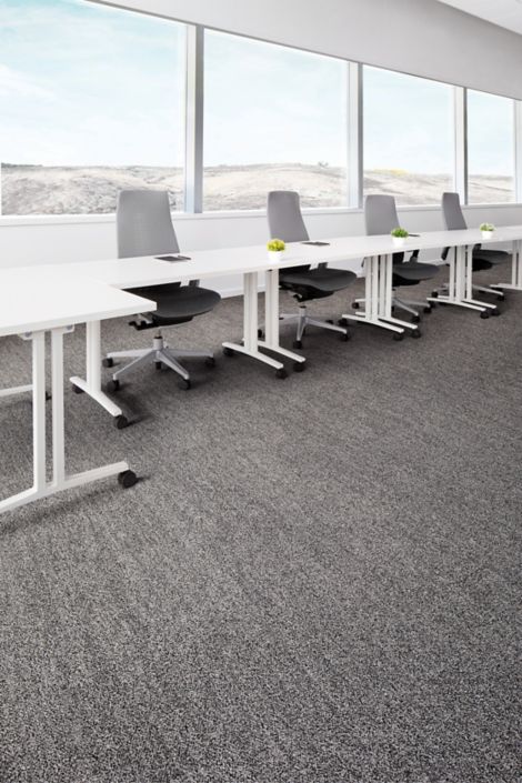 Interface Mantle Rock plank carpet tile in meeting room with white table image number 6