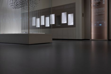 noraplan unita rubber flooring in museum numismatic display image number 4