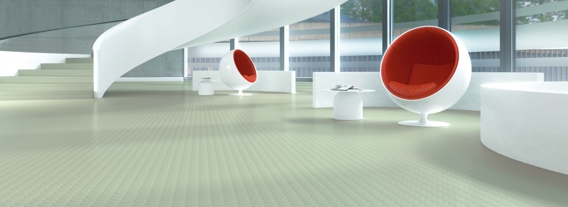 norament 926 rubber flooring in modern lobby