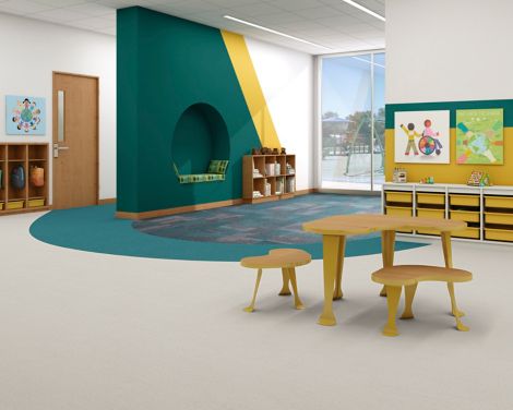 norament kivo rubber flooring with Interface The Standard carpet tile in K-12 classroom imagen n&uacute;mero 6