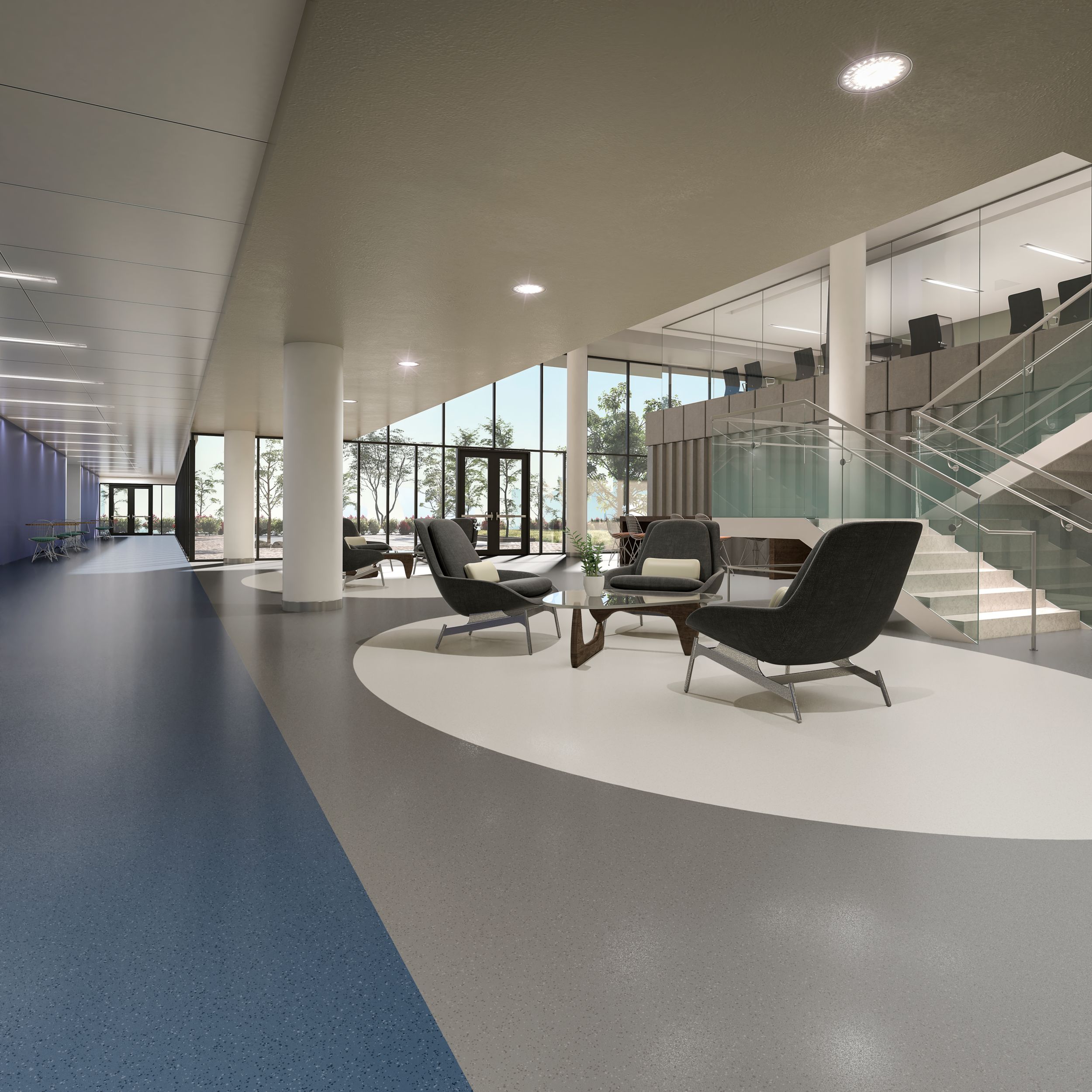 norament 926 satura rubber flooring in lobby imagen número 8