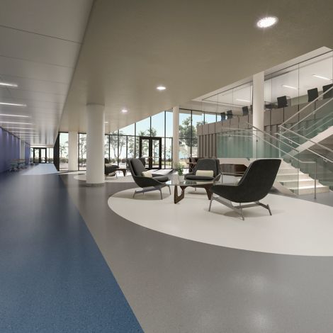 norament 926 satura rubber flooring in lobby imagen número 8