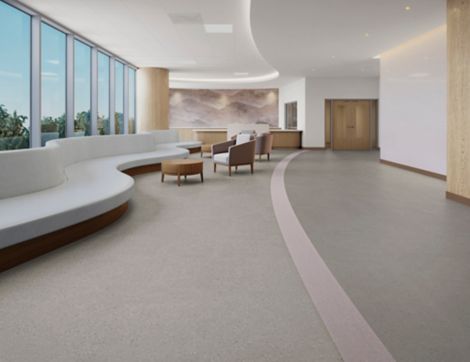 noraplan sentical rubber flooring in healthcare waiting area imagen número 5