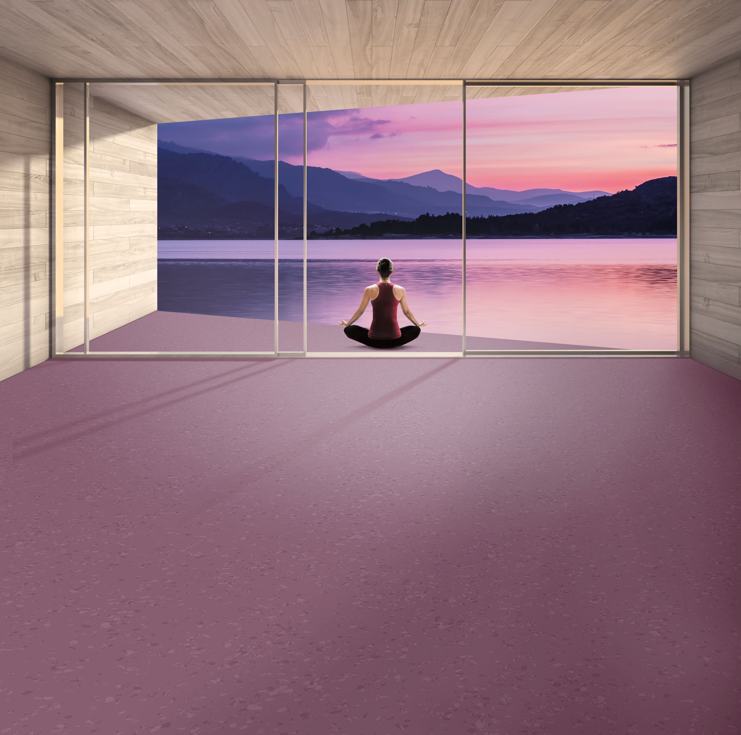 noraplan sentica rubber flooring in yoga studio imagen número 2