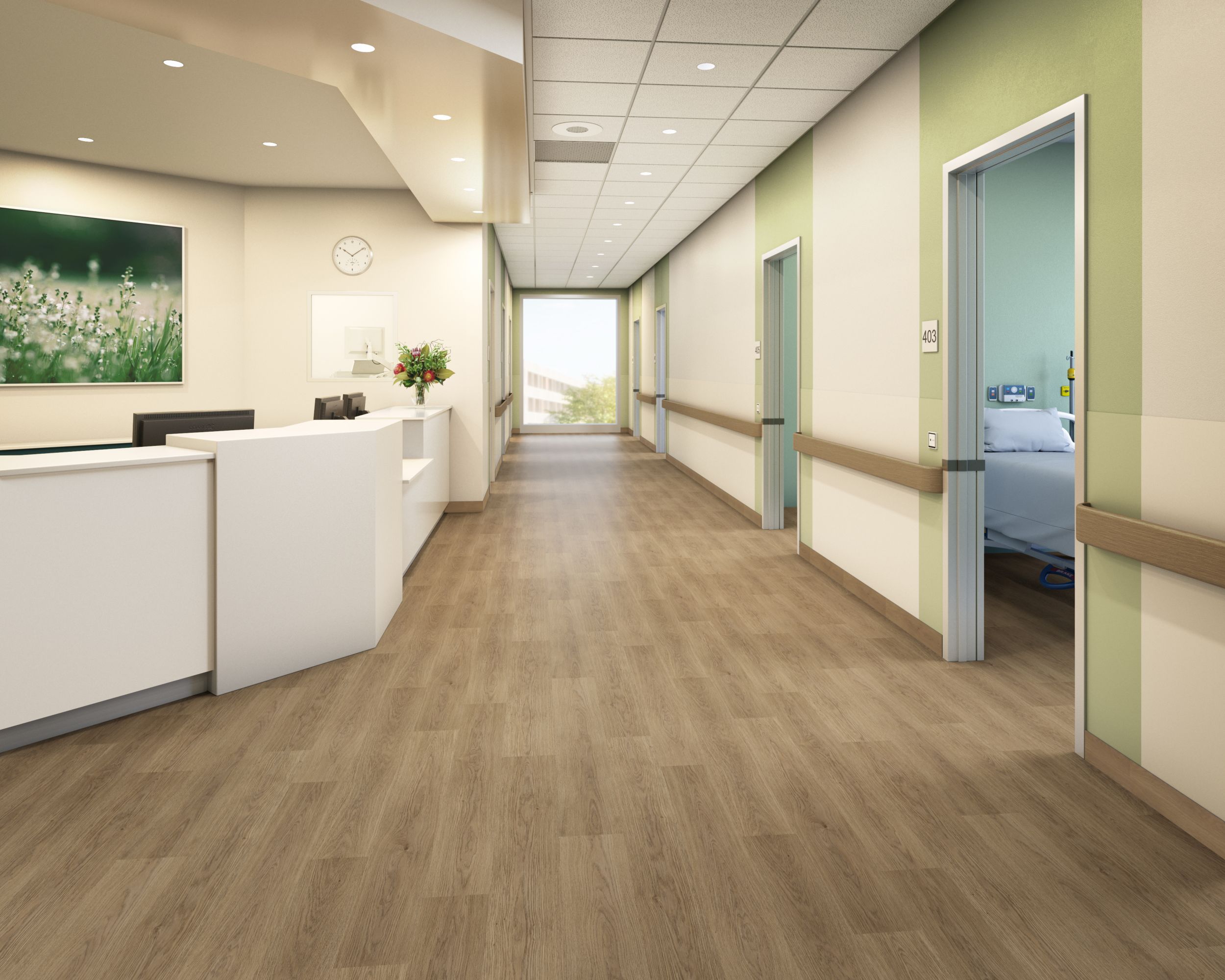 nora by Interface noravant timber rubber flooring in hospital corridor num&eacute;ro d&rsquo;image 3