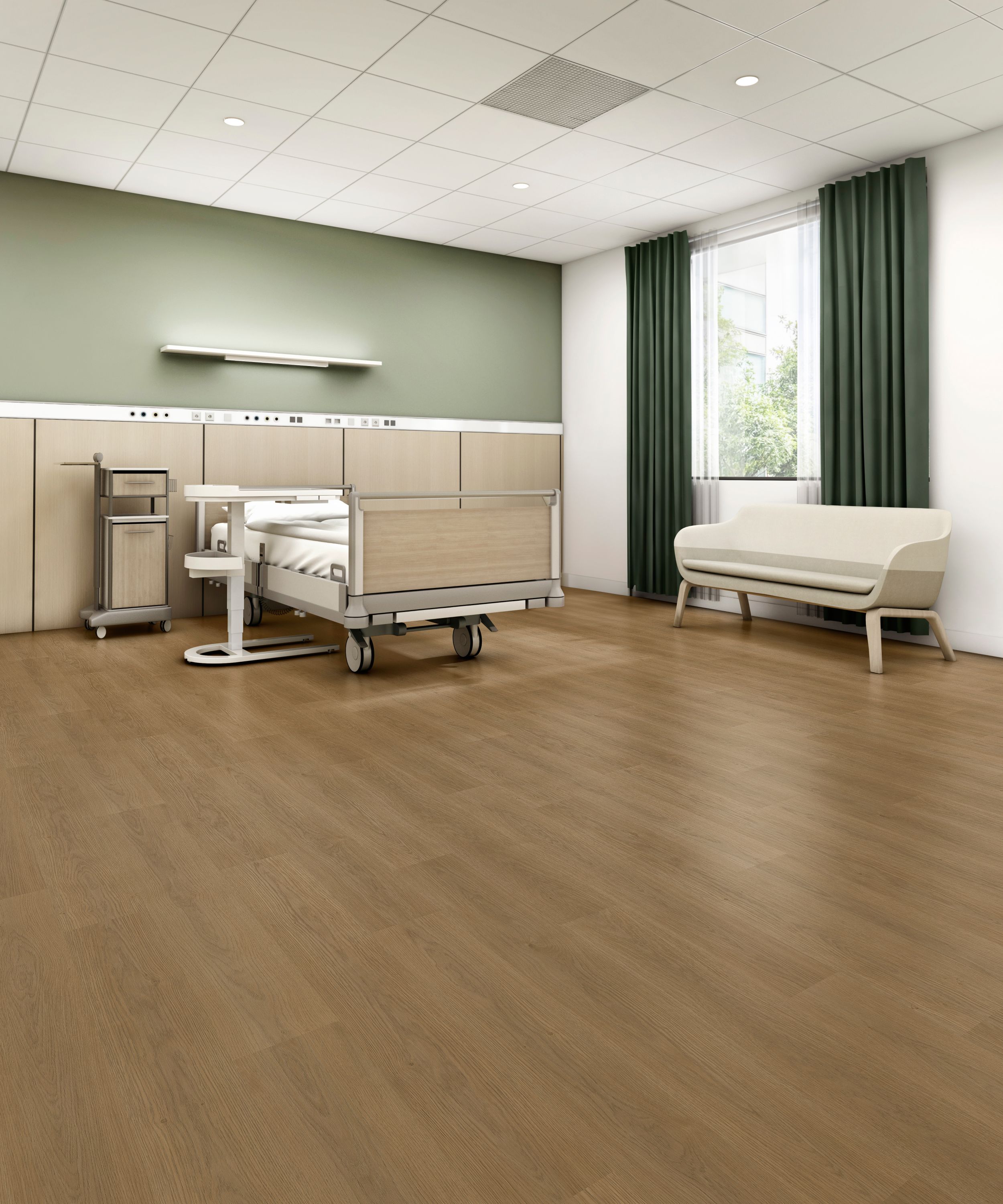 noravant timber rubber flooring in hospital patient room image number 3