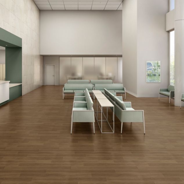 noravant timber rubber flooring in healthcare lobby