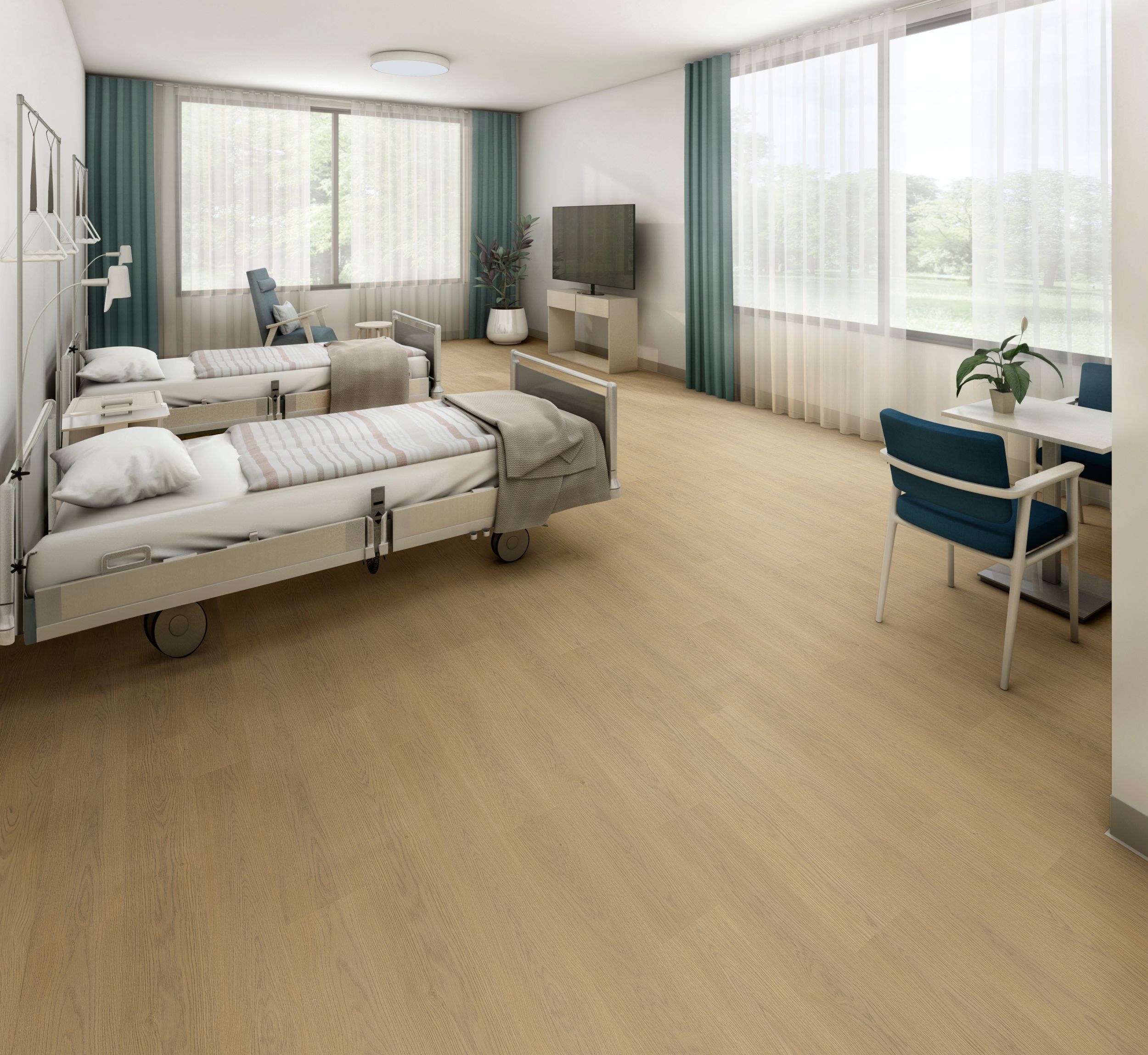 noravant timber rubber flooring in patient room image number 4