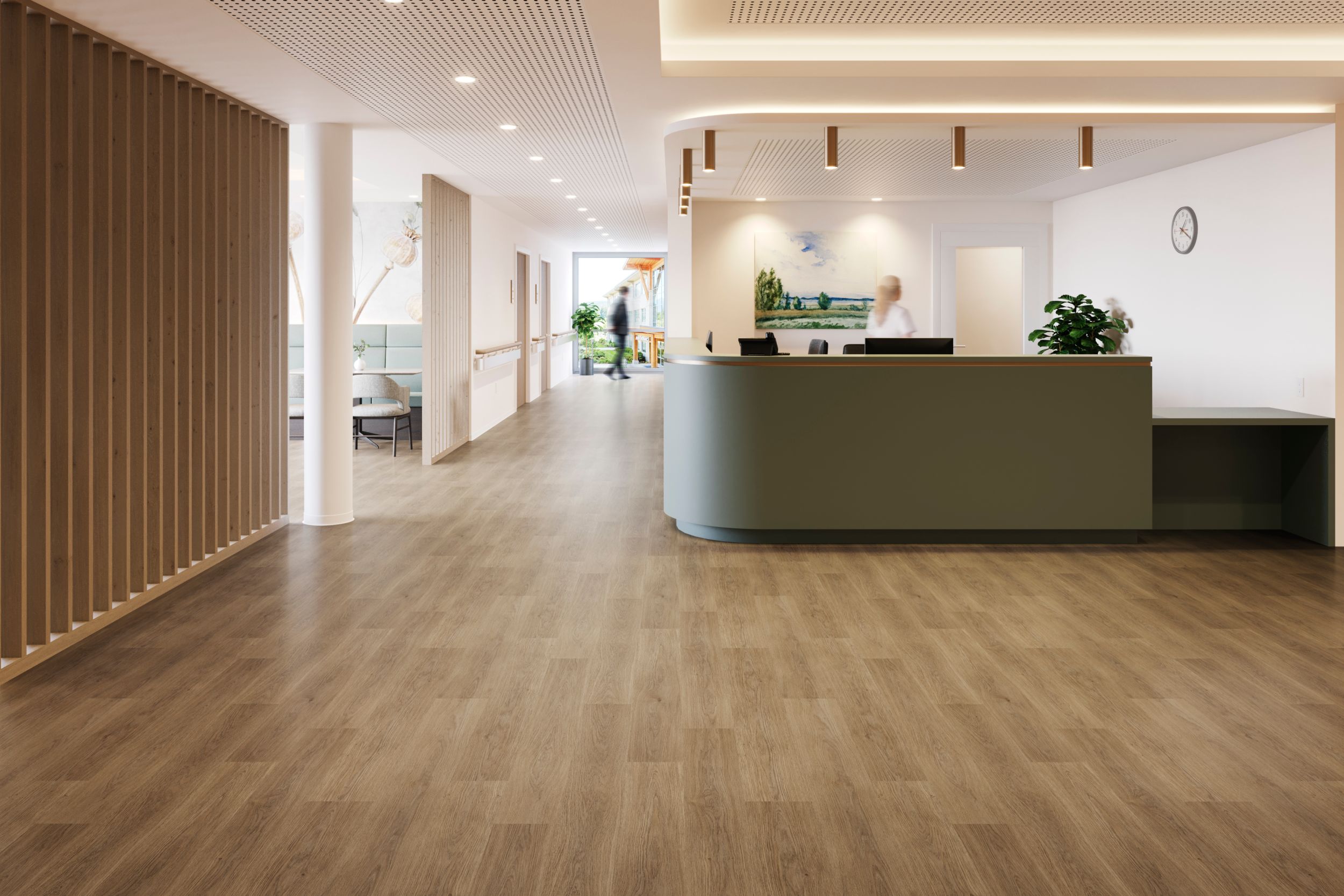 nora by Interface noravant timber rubber flooring in healthcare reception and corridor num&eacute;ro d&rsquo;image 17