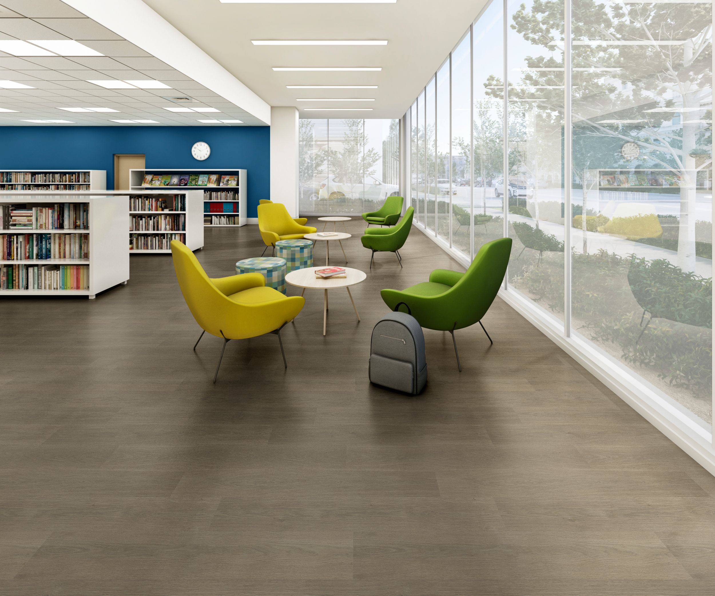 noravant timber rubber flooring in library image number 8