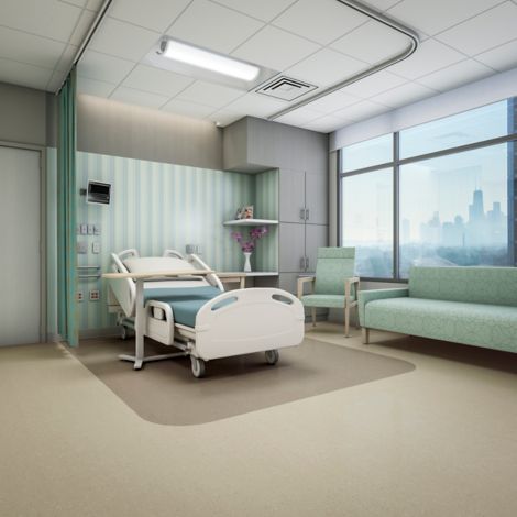 noraplan sentica rubber flooring in patient room imagen número 3