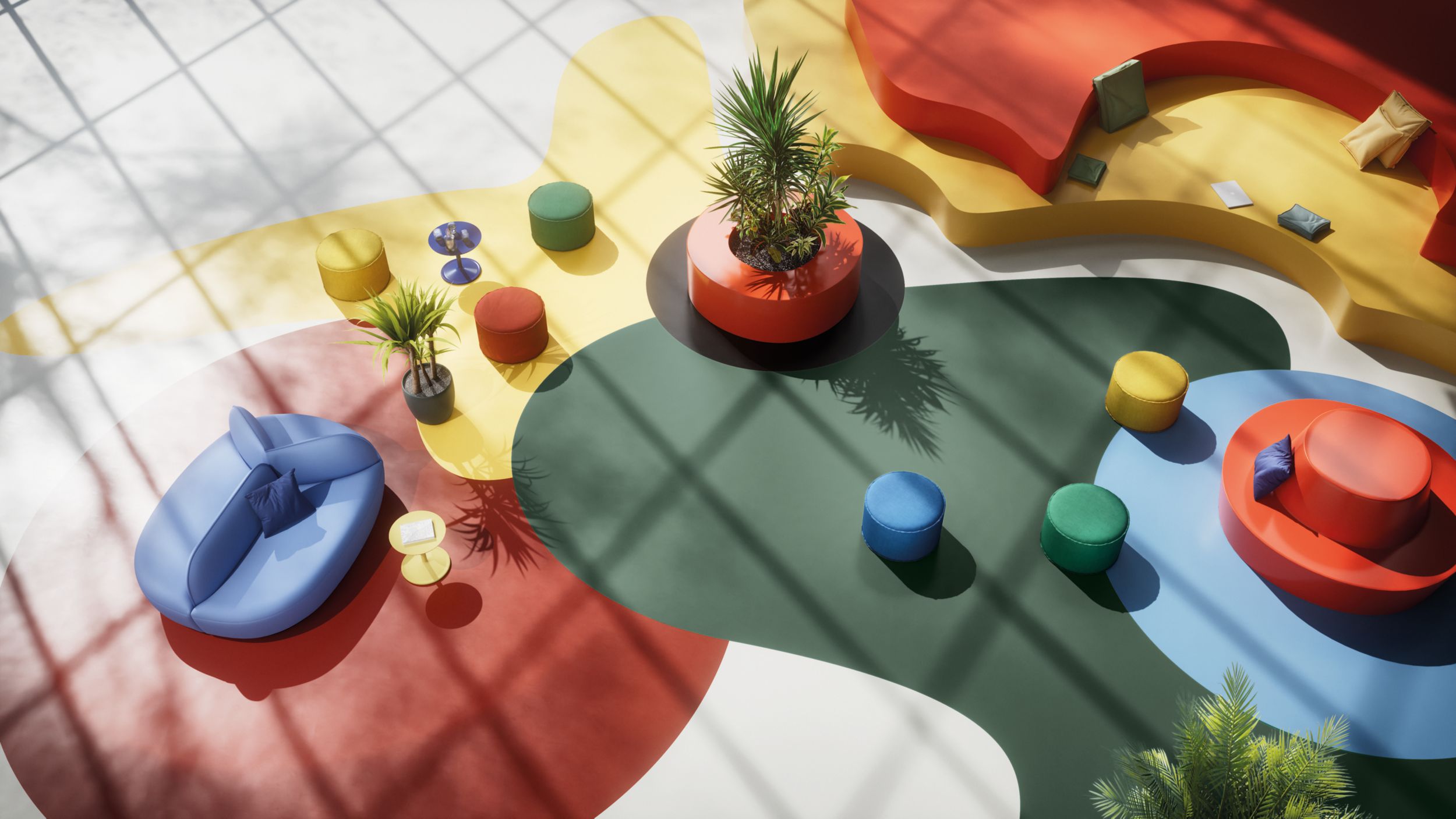 image aerial view of noraplan uni rubber flooring in lobby numéro 4