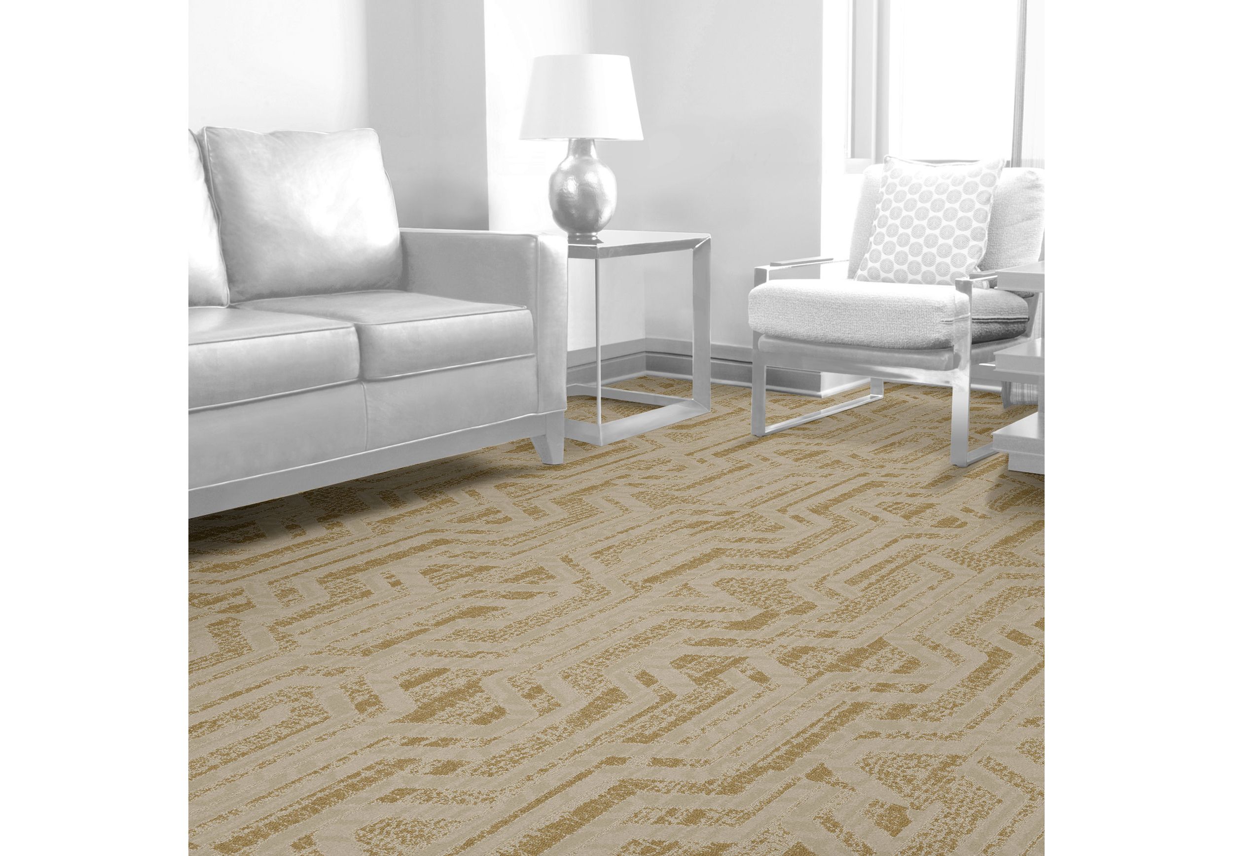 Interface PM18 plank carpet tile in seating area image number 1