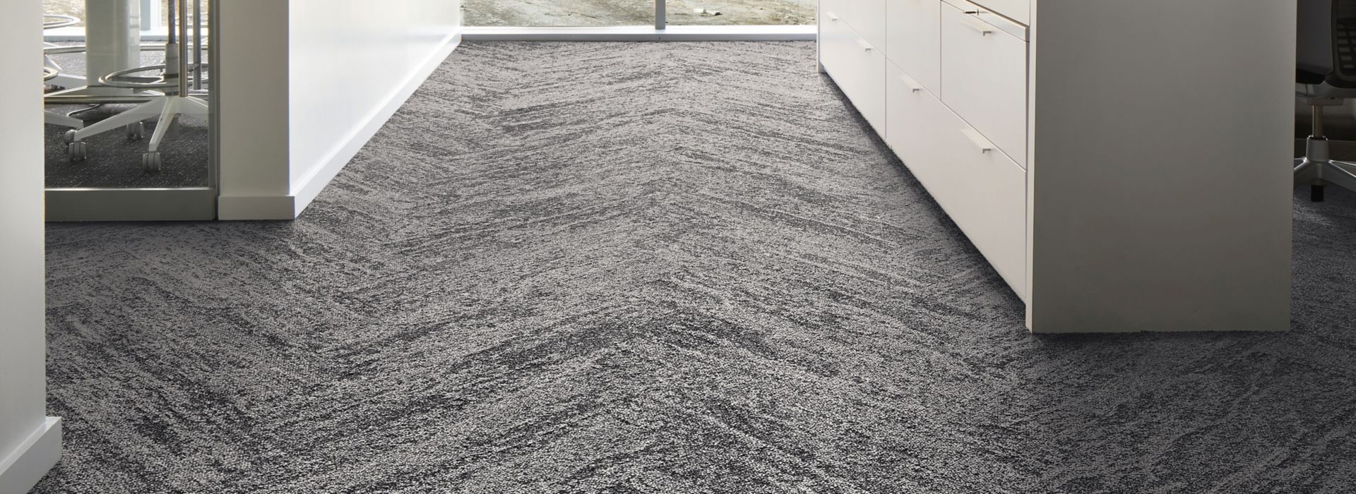 Interface Rock Springs plank carpet tile in walkway of office 
