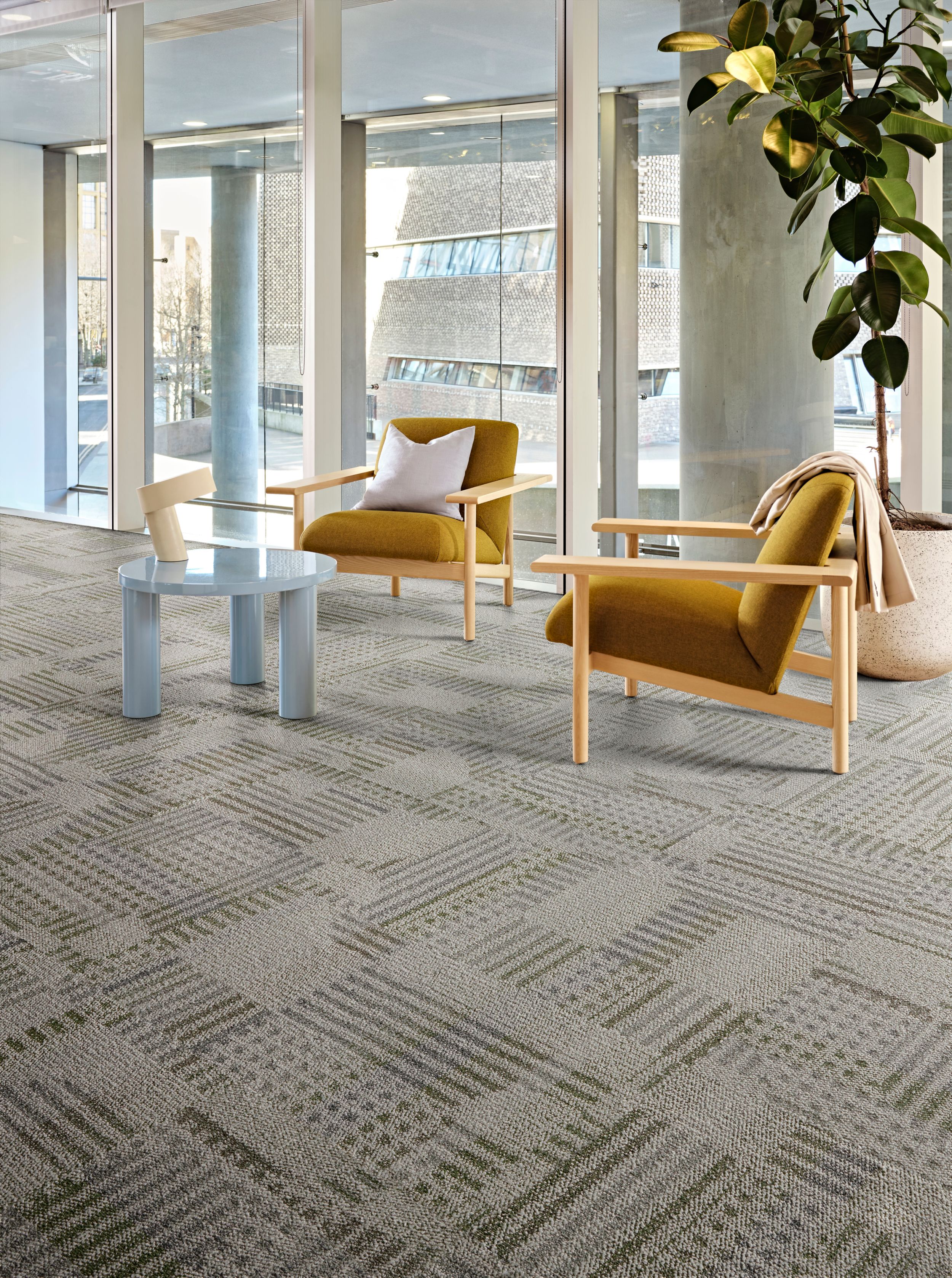 Interface Hop to It carpet tile in workplace lobby image number 5