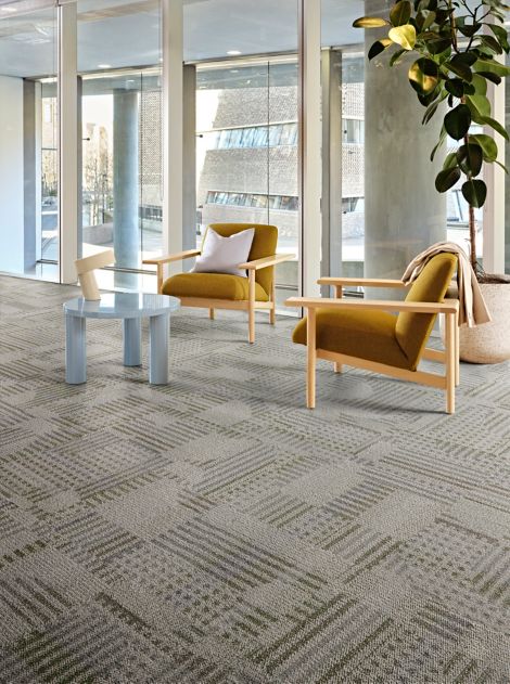 Interface Hop to It carpet tile in workplace lobby image number 5