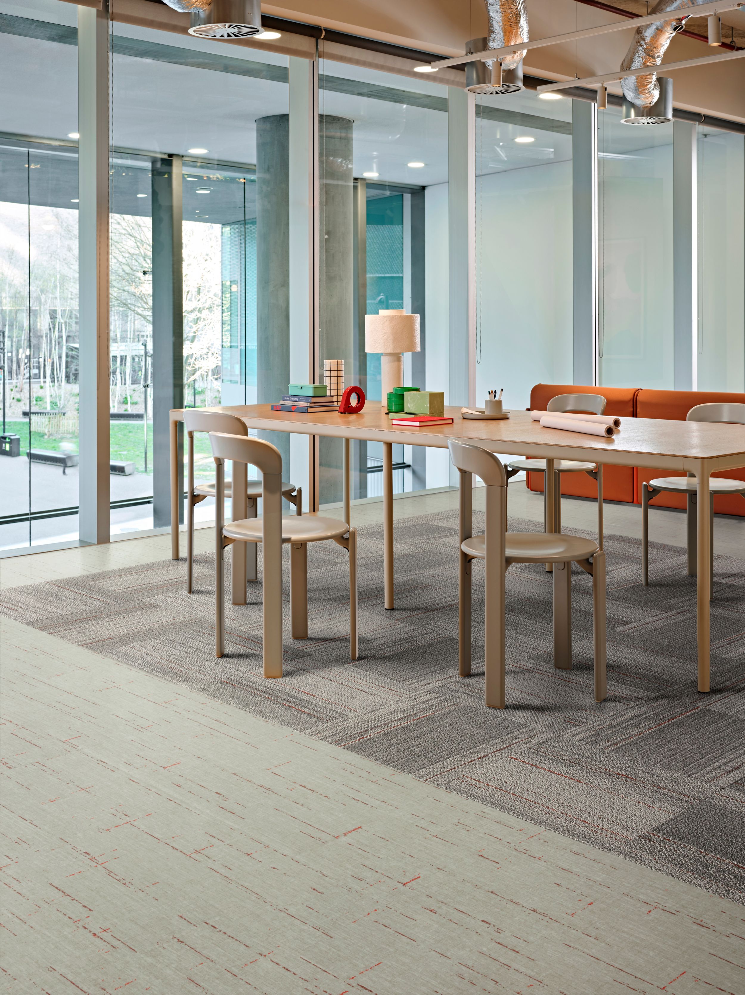 Interface Line Leader carpet tile with Raw Materials LVT in workplace meeting room image number 6