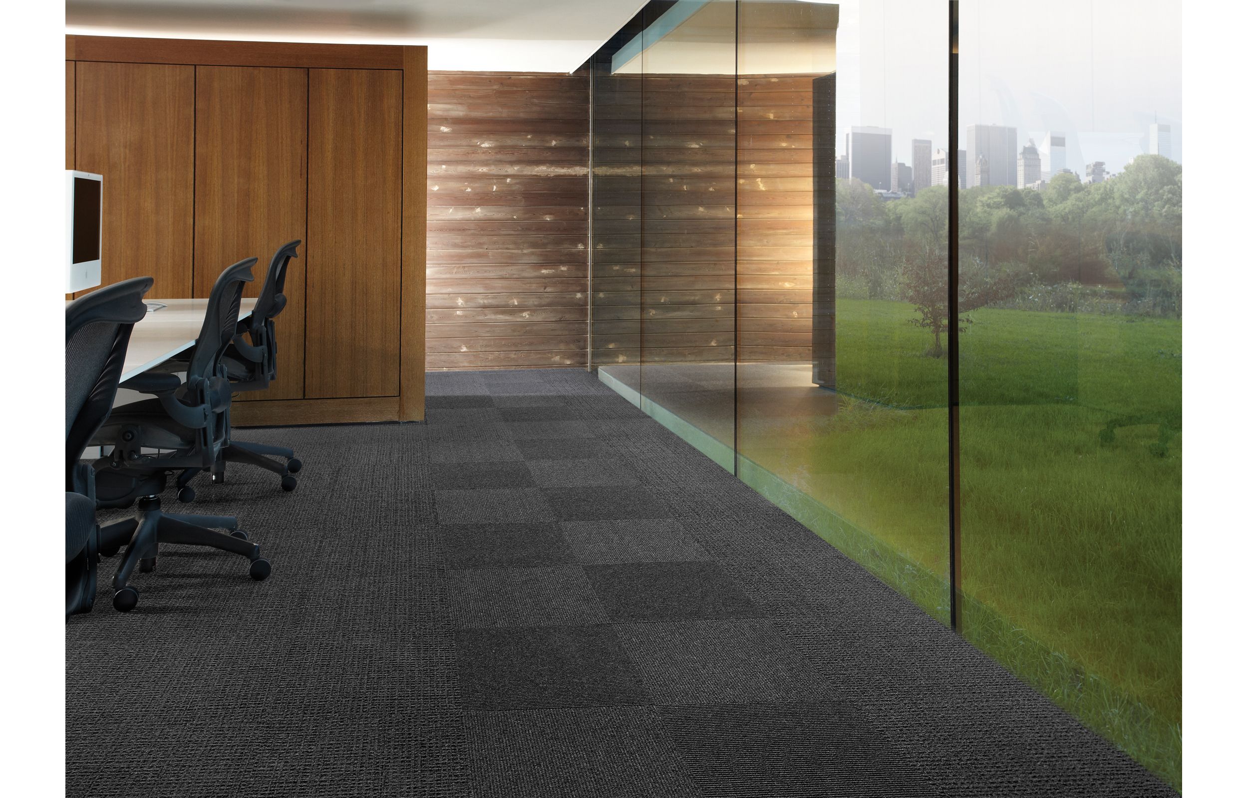 Interface UR202 and UR203 carpet tile in conference room with glass wall image number 3