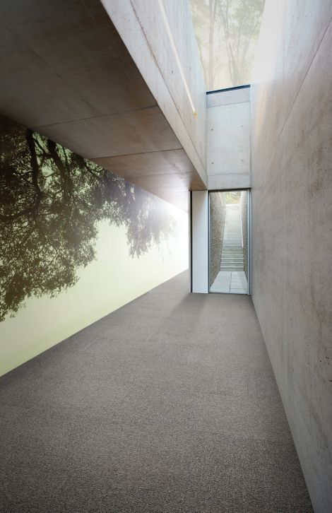 Interface UR302 carpet tile in corridor with concrete walls image number 3