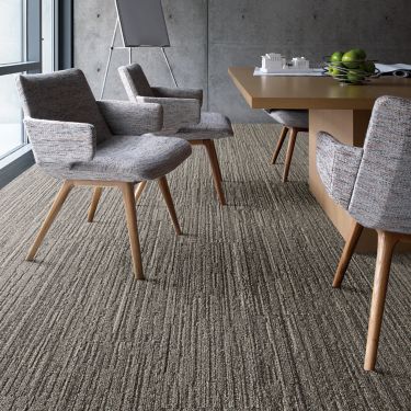 Interface WW880 plank carpet tile in meeting room with table and chairs image number 1